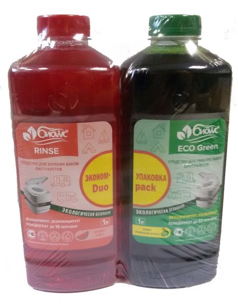 Жидкости для биотуалета БИОwc Eco Green и БИОwc Rinse